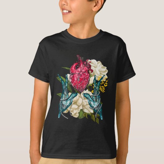 Anatomisch Hart En Bloemen Dokter Valentijn T-shirt (Voorkant)