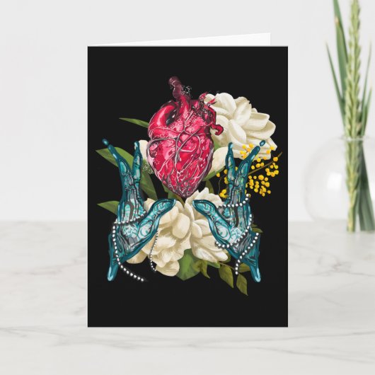 Anatomisch Hart En Bloemen Dokter Valentine  Kaart (Voorkant)