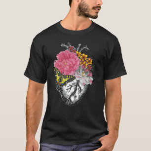 Anatomisch hart en bloemen Show je liefde T-shirt