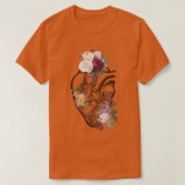 Anatomisch hart en bloemen Show uw liefdesvrouwen T-shirt (Design voorkant)