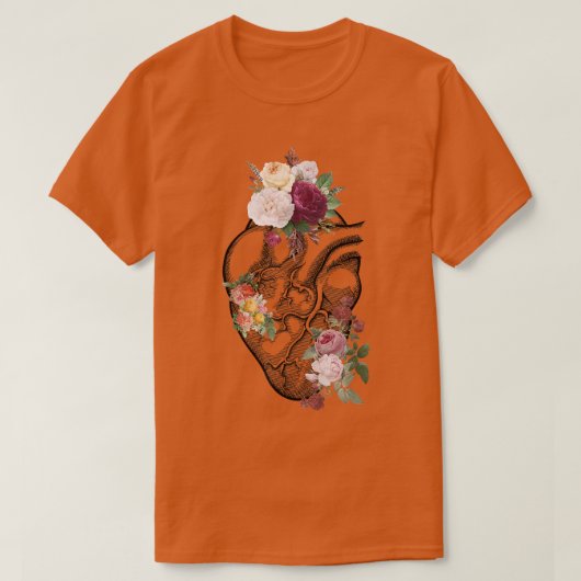 Anatomisch hart en bloemen Show uw liefdesvrouwen T-shirt (Design voorkant)
