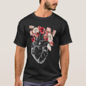Anatomisch hart en kunstbloemen t-shirt (Voorkant)
