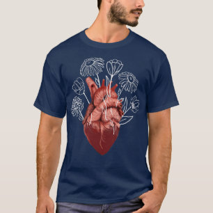 Anatomisch hart geweven met bloemen tulpen t-shirt