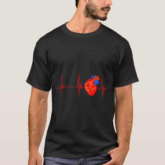 Anatomisch hart hartverpleegkundige cardioloog t-shirt (Voorkant)