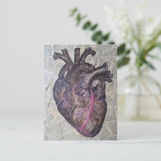 Anatomisch hart, het originele schilderen briefkaart (Staand voorkant)