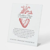 Anatomisch hart-medische cardiologie reclamebord met voetstuk (Voorkant)