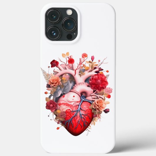 Anatomisch hart met bloemen Case-Mate iPhone case (Achterkant)
