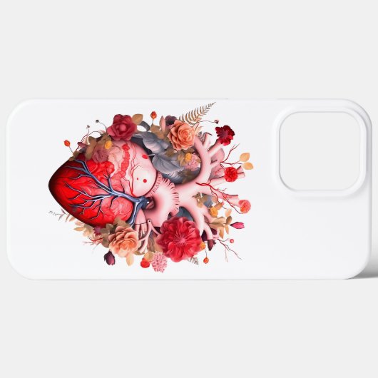 Anatomisch hart met bloemen Case-Mate iPhone case (Achterkant (horizontaal))