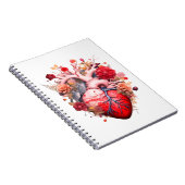 Anatomisch hart met bloemen notitieboek (Rechterzijde)