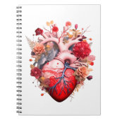 Anatomisch hart met bloemen notitieboek (Voorkant)