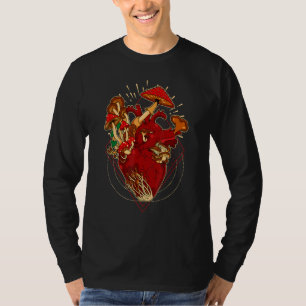 Anatomisch hart met paddenstoel Fungi Foraging Mus T-shirt