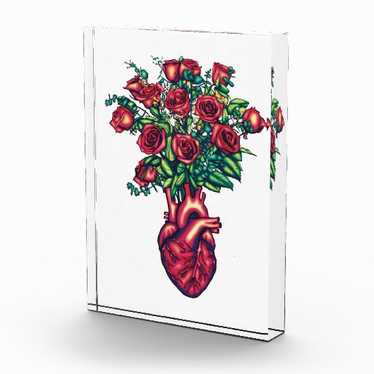 Anatomisch Hart met Rozen, Hart Warrior Fotoblokken (Rechts)