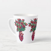 Anatomisch Hart met Rozen, Hart Warrior Latte Mok (Linkerhoek)