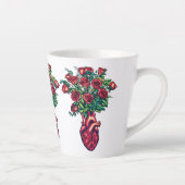 Anatomisch Hart met Rozen, Hart Warrior Latte Mok (Rechts)