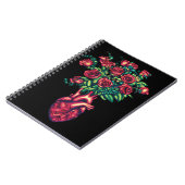 Anatomisch Hart met Rozen, Hart Warrior Notitieboek (Linkerzijde)