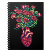 Anatomisch Hart met Rozen, Hart Warrior Notitieboek (Voorkant)