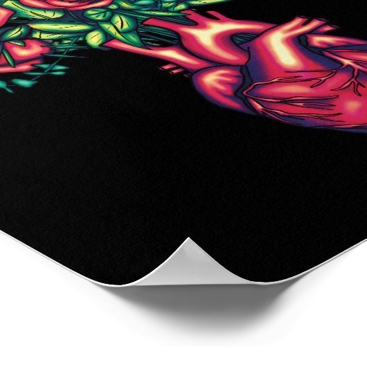 Anatomisch Hart met Rozen, Hart Warrior Poster (Hoek)