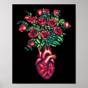 Anatomisch Hart met Rozen, Hart Warrior Poster
