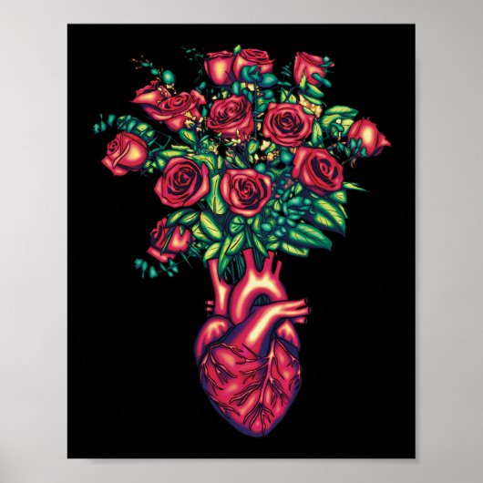 Anatomisch Hart met Rozen, Hart Warrior Poster (Voorkant)