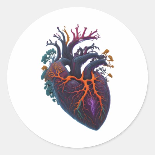 Anatomisch hart ronde sticker (Voorkant)