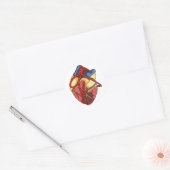Anatomisch Hart Ronde Sticker (Envelop)