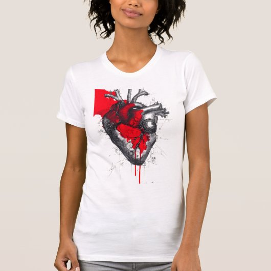 Anatomisch Hart Trash Polka Kunst Dames T-shirt (Voorkant)