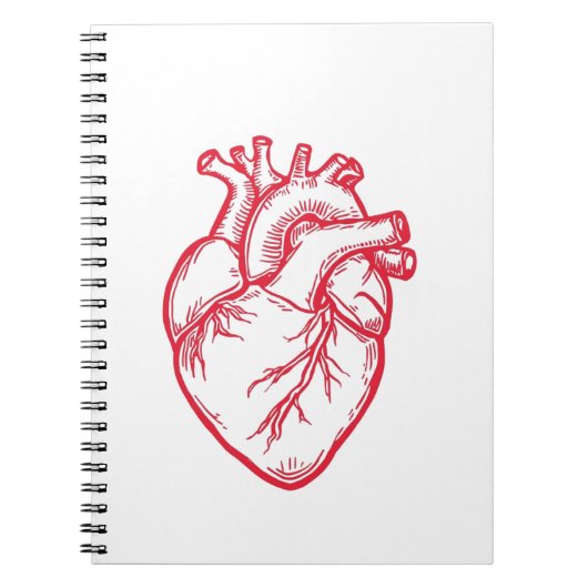 Anatomisch Hart Valentijns T-shirt Notitieboek (Voorkant)
