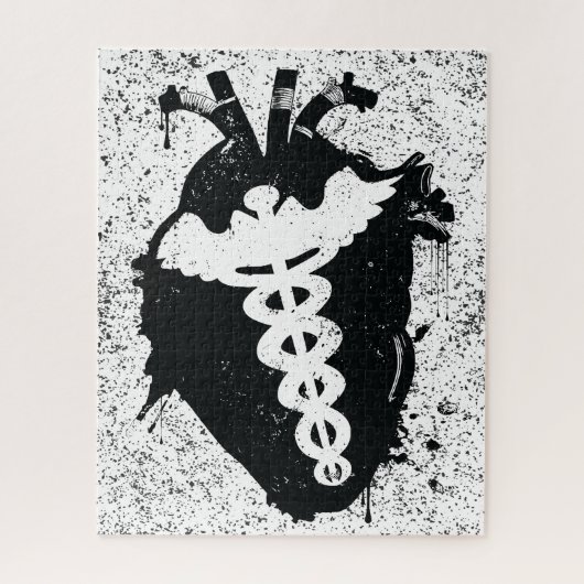 anatomisch hart van caduceus legpuzzel (Verticaal)