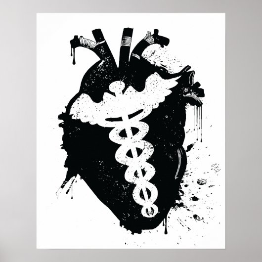 anatomisch hart van caduceus poster (Voorkant)