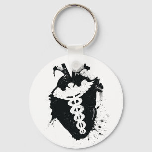 anatomisch hart van caduceus sleutelhanger