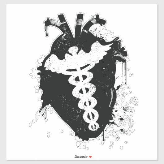 anatomisch hart van caduceus sticker (Vel)