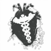 anatomisch hart van caduceus sticker (Voorkant)