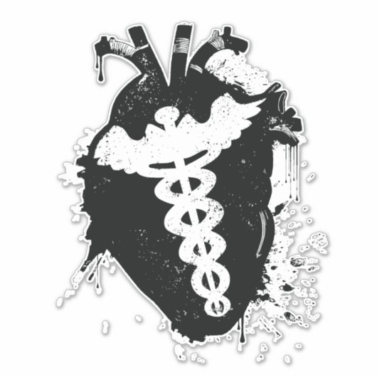 anatomisch hart van caduceus sticker (Voorkant)