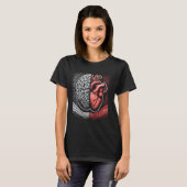 Anatomisch Hart vs Brain Medicine Anatomie Wetensc T-shirt (Voorkant volledig)