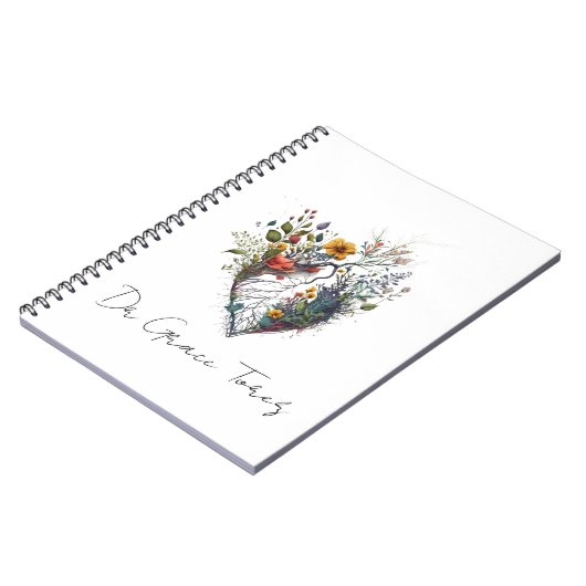 Anatomisch hart Wilde bloem Medische Aangepast Notitieboek (Linkerzijde)