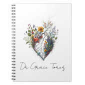 Anatomisch hart Wilde bloem Medische Aangepast Notitieboek (Voorkant)