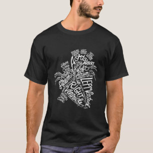 Anatomisch Hart Wit Woord Kunst Medisch T-shirt