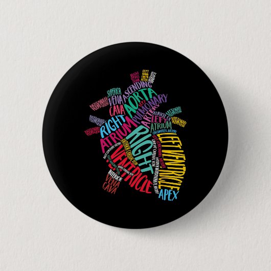 Anatomisch hartontwerp Cardiovasculair ICU Ronde Button 5,7 Cm (Voorkant)