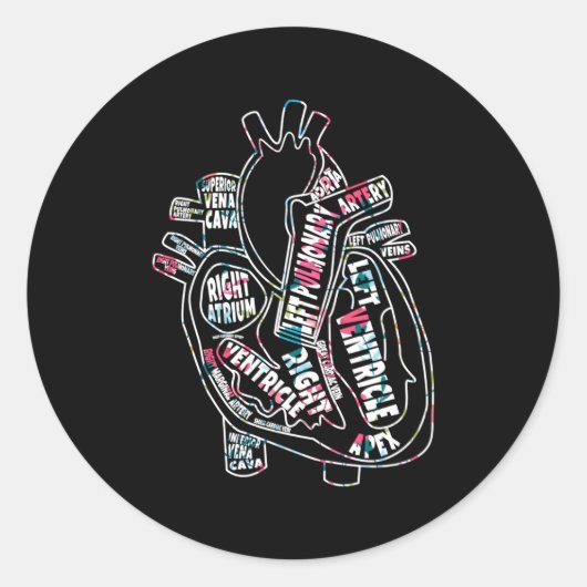 Anatomisch Hij Cardiale Verpleegkundige P van Zijn Ronde Sticker (Voorkant)