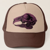 Anatomisch konijn Skull Paars Trucker Pet (Voorkant)