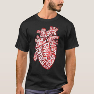 Anatomisch menselijk hart cardiologie medisch card t-shirt