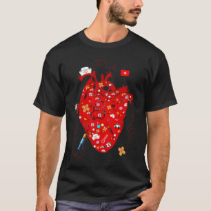Anatomisch menselijk hart cardiologie medisch card t-shirt