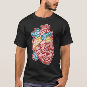 Anatomisch menselijk hart cardiologie medisch card t-shirt