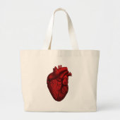 Anatomisch menselijk hart grote tote bag (Voorkant)