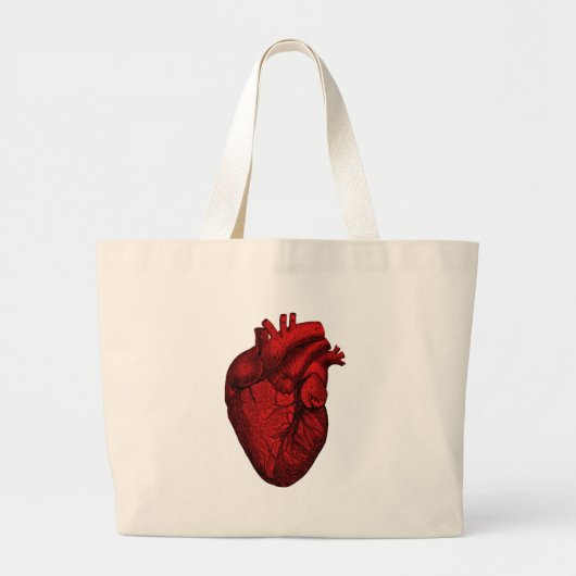 Anatomisch menselijk hart grote tote bag (Voorkant)