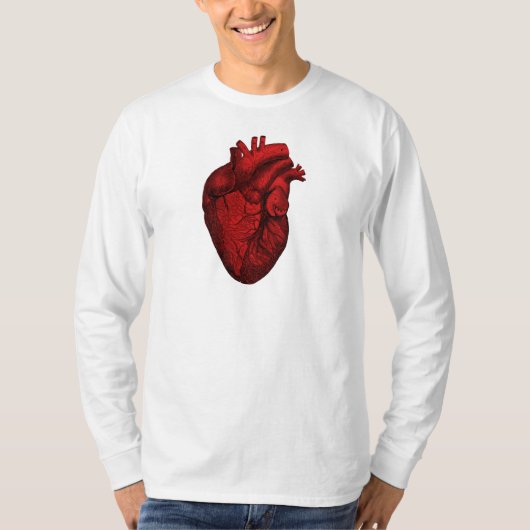 Anatomisch menselijk hart t-shirt (Voorkant)