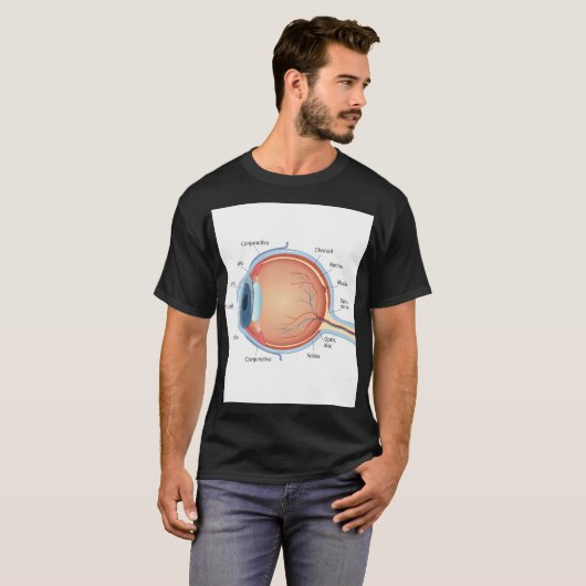 Anatomisch oogdiagram t-shirt (Voorkant volledig)
