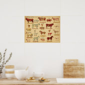 Anatomische Atlas van Boerderijdieren Poster (Keuken)