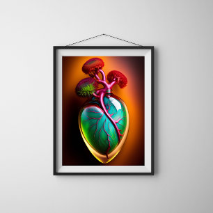Anatomische Glass Heart Digital Art Poster