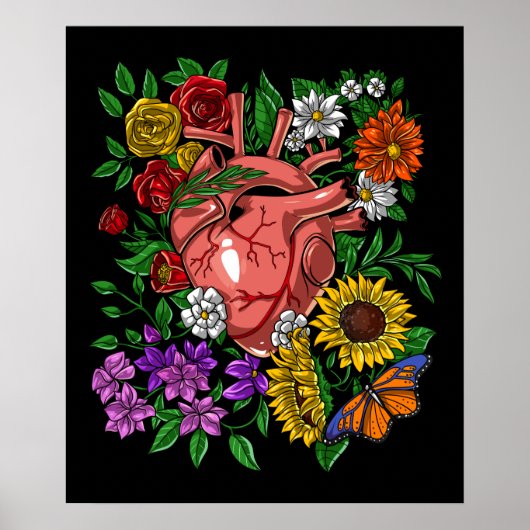 Anatomische haren Floral Gardening Poster (Voorkant)